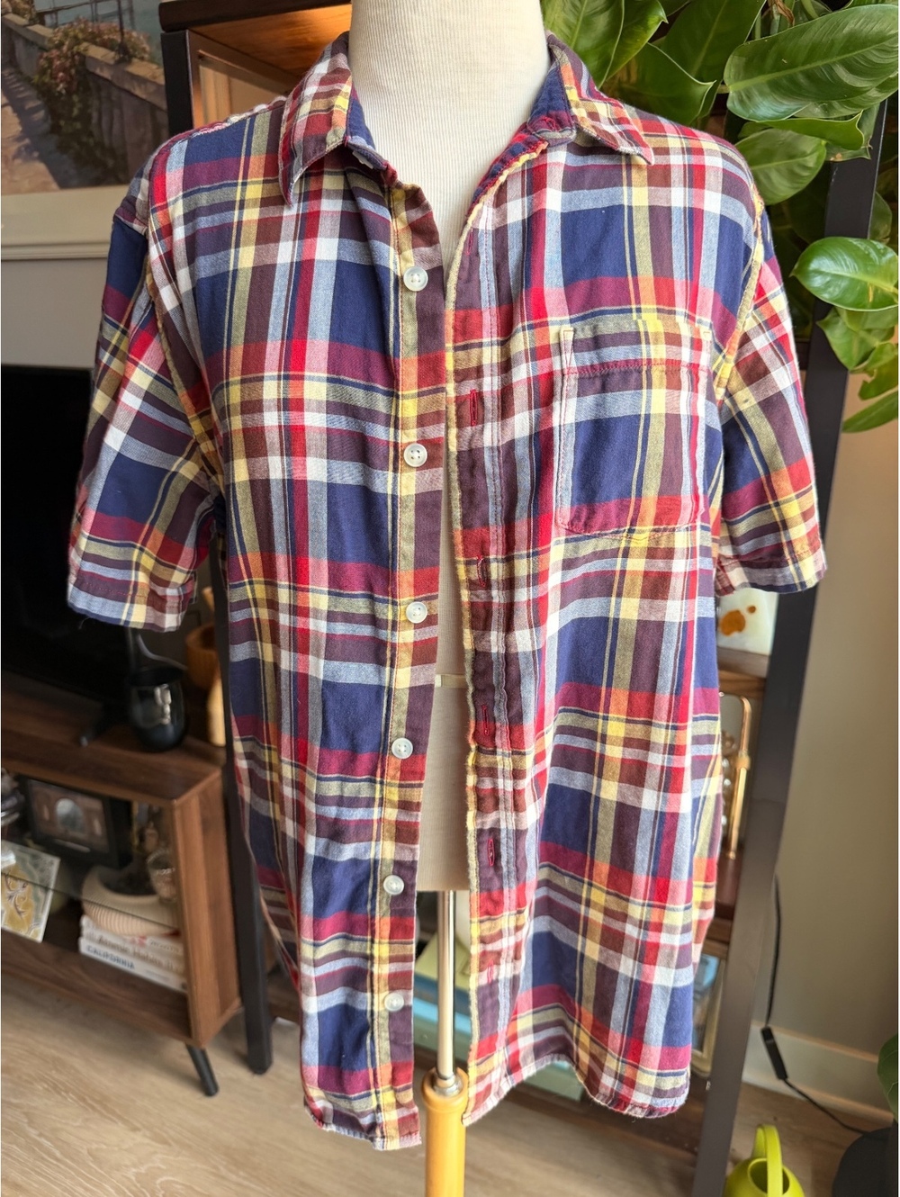 Hawker Rye Men's Slim Fit Short Sleeve Plaid Shirt - Large